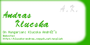 andras klucska business card